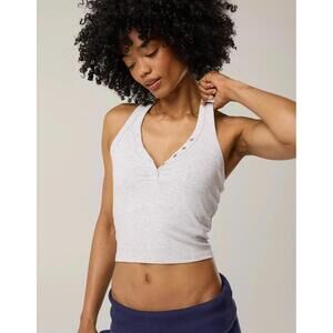 Aerie OFFLINE By Aerie Thumbs Up Heavyweight Henley Tank Top L